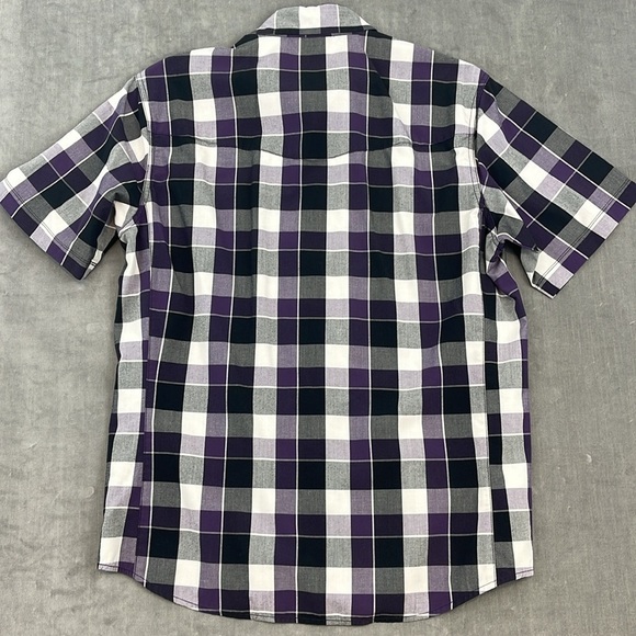 Eddie Bauer First Ascent Blue Black Snap Down Plaid Shirt Size Medium‎ - Picture 6 of 6